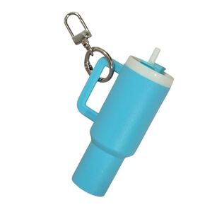 Mini Blue Tumbler Keychain Charm Fashion Accessory Chapstick Holder